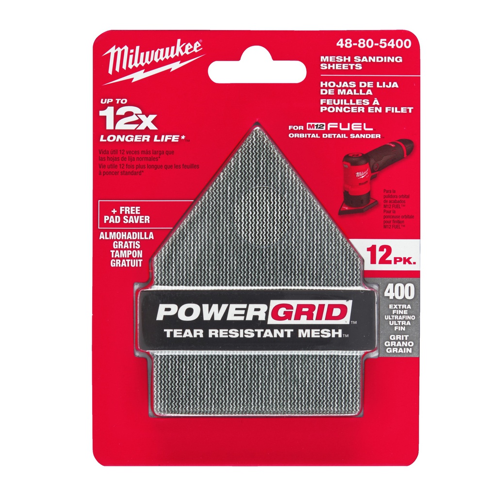 Siatki_ścierne_do_M12_FDSS_67_x_92_mm_Milwaukee_Mesh_67_x_92_G400_-_12_pc_+_Pad_Saver_1