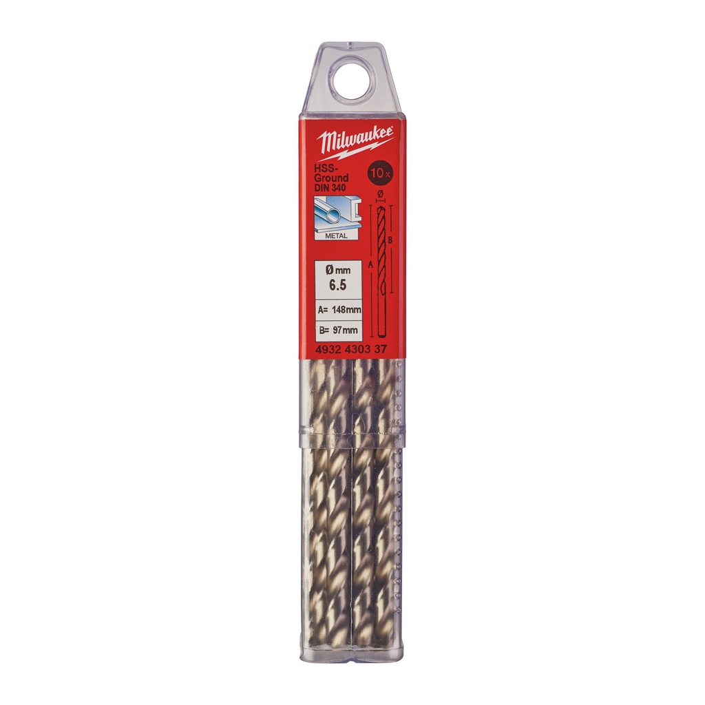 Wiertła_do_metalu_HSS-G,_długie_-_DIN_340_/_opakowanie_po_5_i_10_szt._Milwaukee_HSSGL_6.50_x_148_-_10_pc_1