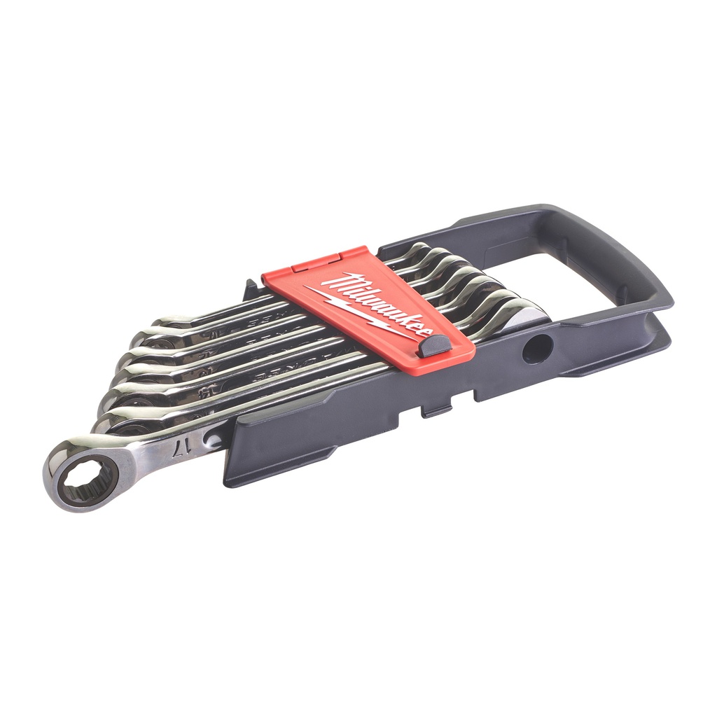 Zestawy_kluczy_płasko-oczkowych_z_grzechotką_MAX_BITE™_Milwaukee_7_pc_Maxbite_Ratchet_Metric_Combination_Spanner_Set_-_1_pc_1
