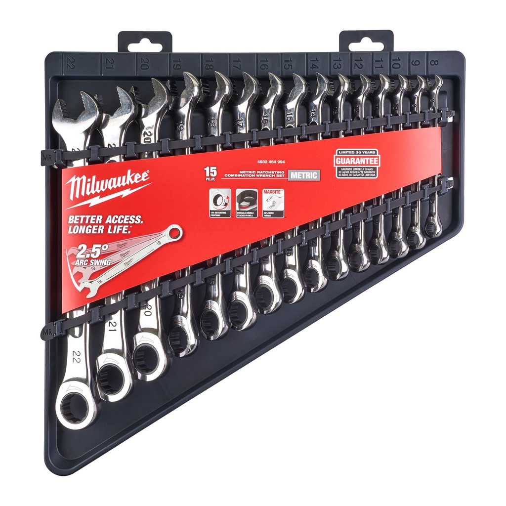 Zestawy_kluczy_płasko-oczkowych_z_grzechotką_MAX_BITE™_Milwaukee_15_pc_Maxbite_Ratchet_Metric_Combination_Spanner_Set_-_1_pc_11