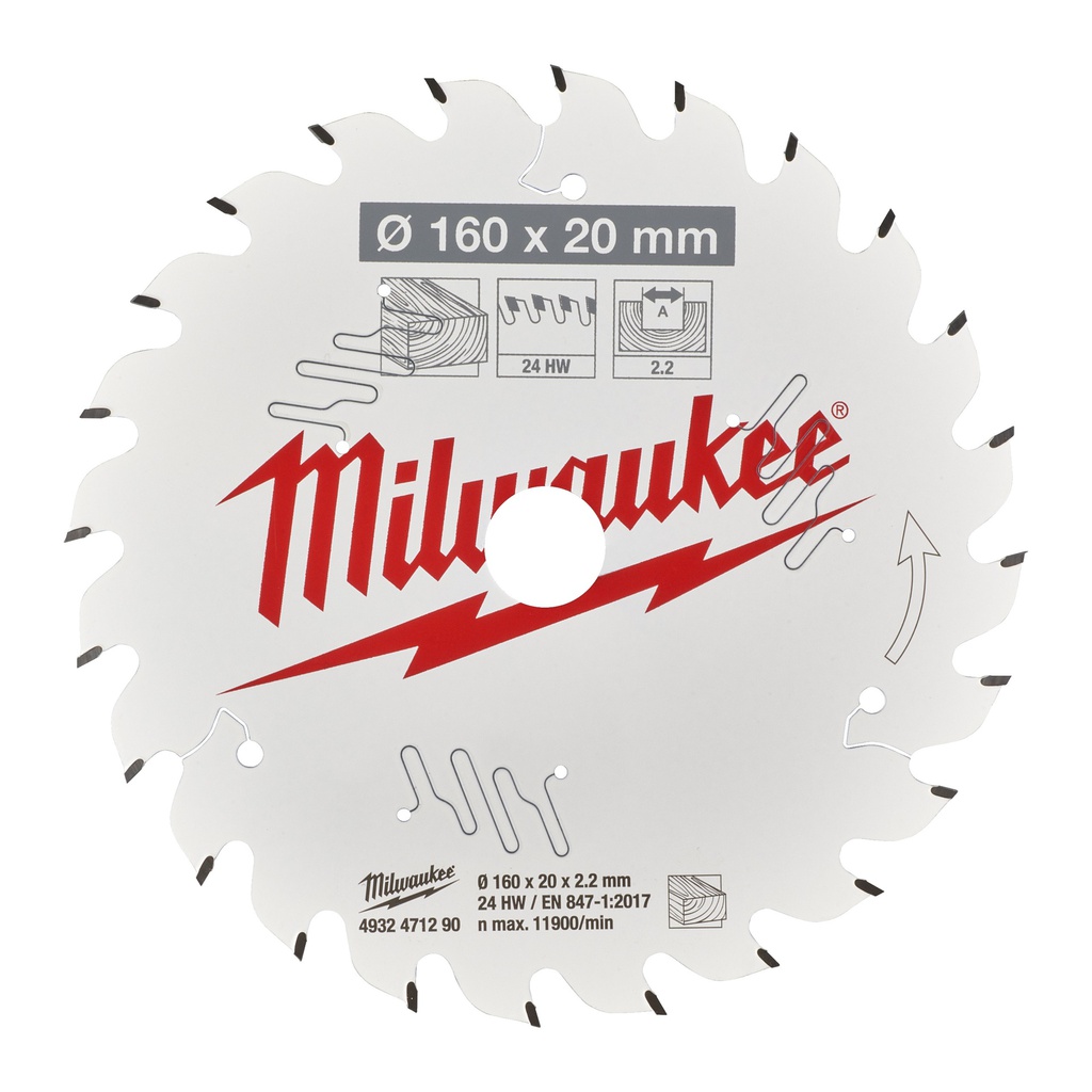 Tarcze_pilarskie_do_ręcznych_pił_tarczowych_Milwaukee_CSB_P_W_160_x_20_x_2,2_x_24ATB_1