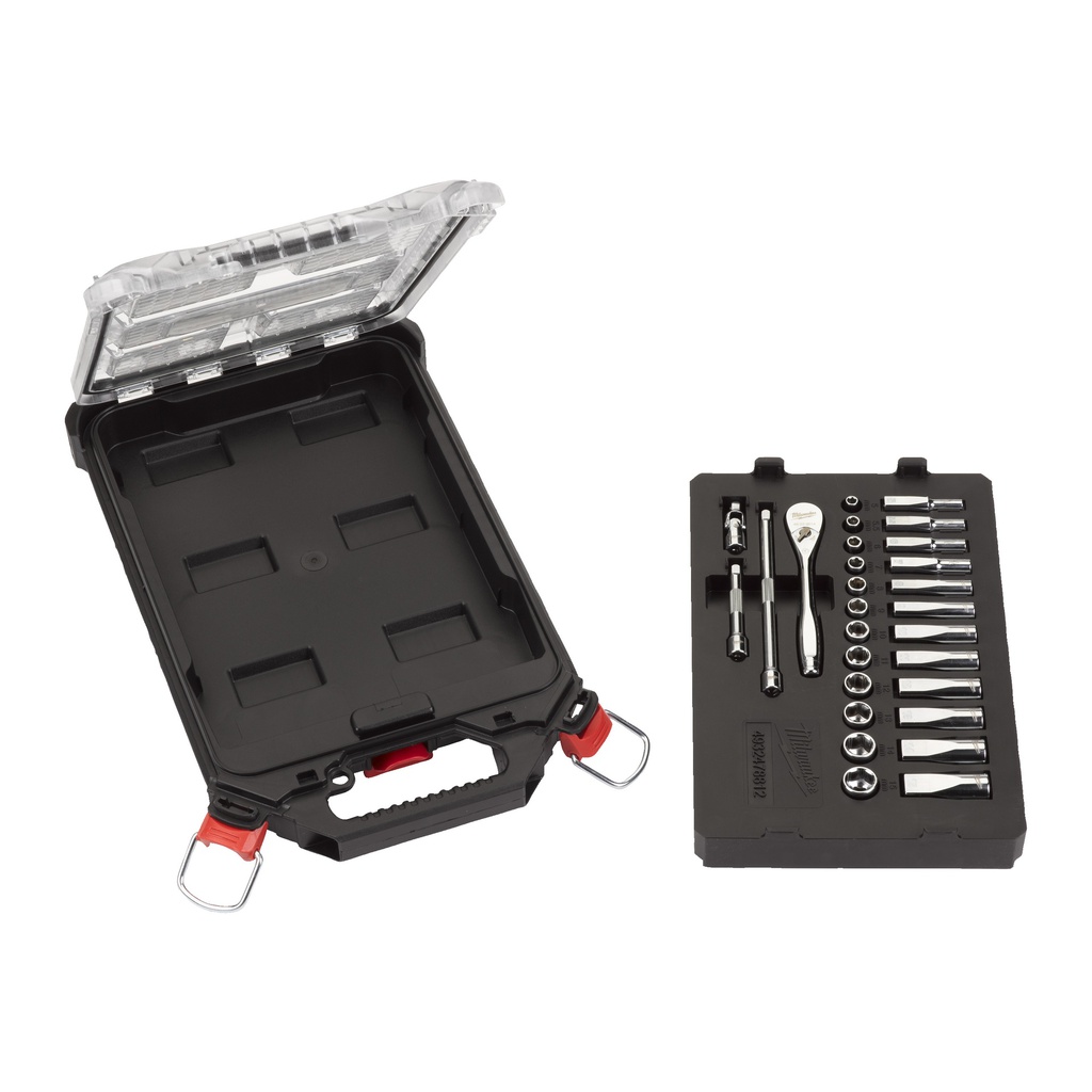 Zestawy_nasadek_z_grzechotką_Milwaukee_1/4"_Metric_28_pc_Ratchet_&_Socket_PACKOUT_Set_1