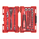 Zestaw:_Grzechotka,_nasadki_1/4"_i_bity_udarowe_Milwaukee_1/4"_Ratchet_&_Driver_&_Socket_set_-_38pc_1