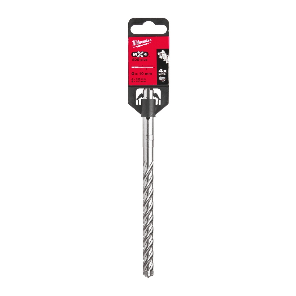 Wiertła SDS-Plus MX4, 4-ostrzowe  Milwaukee | SDS-Plus MX4 10 x 165 - 1 pc