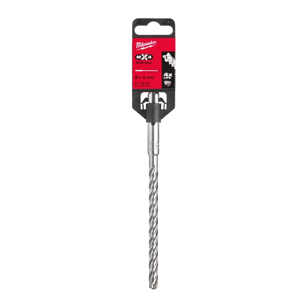 Wiertła SDS-Plus MX4, 4-ostrzowe  Milwaukee | SDS-Plus MX4 8 x 165 - 1 pc