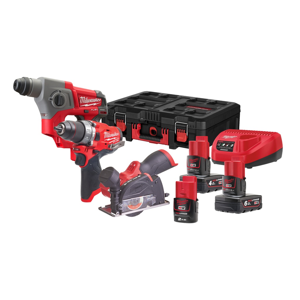 M12 FUEL™ Zestaw promocyjny narzędzi akumulatorowych POWERPACK Milwaukee | M12 FPP3R-6423P