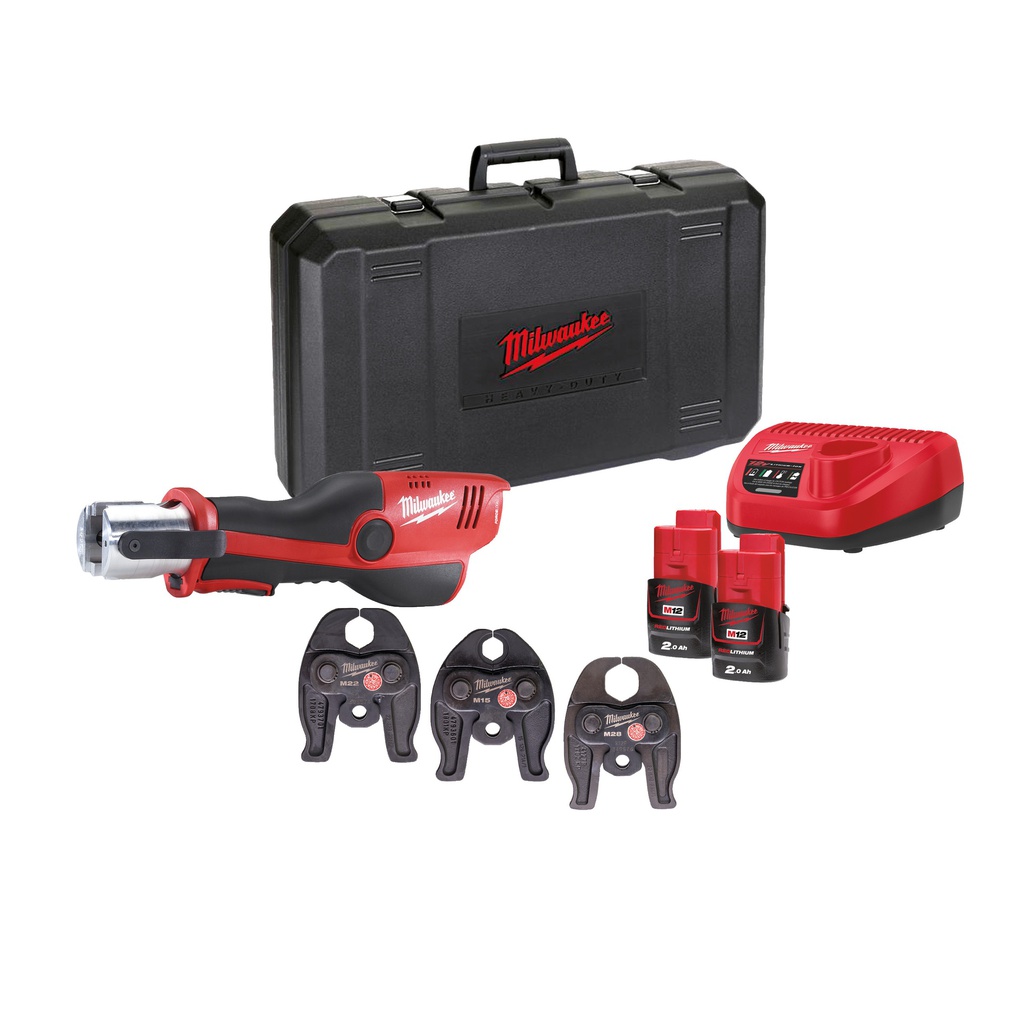 M12™ FORCE LOGIC™ Subkompaktowa hydrauliczna praska do zaciskania rur Milwaukee | M12 HPT-202C M-SET