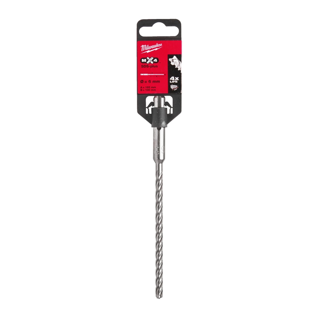 Wiertła SDS-Plus MX4, 4-ostrzowe  Milwaukee | SDS-Plus MX4 6 x 165 - 1 pc