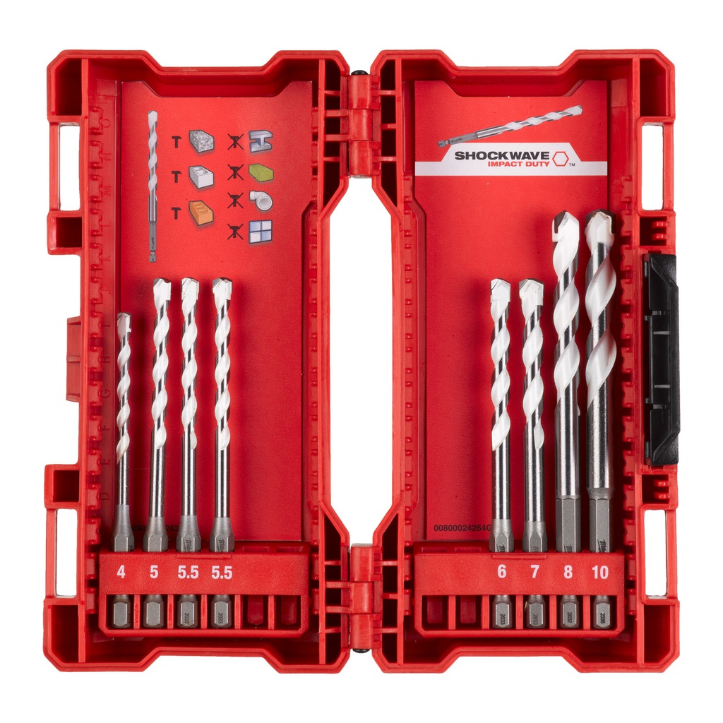 Wiertła do wiercenia otworów w różnych materiałach Milwaukee | Multi Material 8 pc set - UK