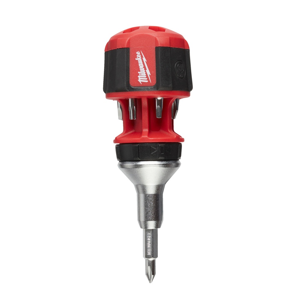 Krótki uniwersalny wkrętak z grzechotką 8 w 1 Milwaukee | 8 in 1 Compact Ratcheting Multi-bit Screwdriver - 1pc