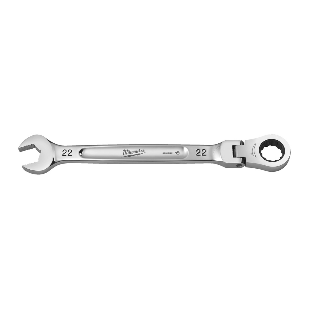 Klucze płasko-oczkowe MAXBITE™ z ruchomą główką grzechotki Milwaukee | Maxbite Flex Head Ratcheting Spanner - Metric - 22 mm