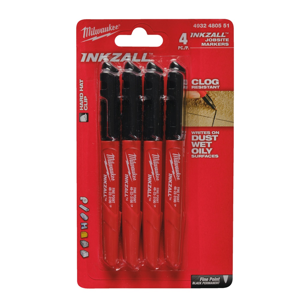 Markery INKZALL™  Milwaukee | Inkzall Markers Black - 4 pcs