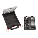 Zestawy nasadek  z grzechotką Milwaukee | 3/8" Metric 32 pc Ratchet & Socket PACKOUT Set