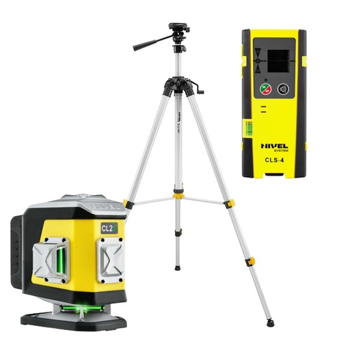 [CL2G-zestaw3] ZESTAW Laser krzyżowy Nivel System CL2G zielony + statyw SJJM1EX + czujnik CLS4