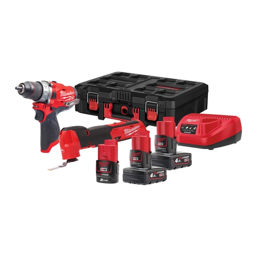 [4933478825] M12 FUEL™ Zestaw promocyjny narzędzi akumulatorowych POWERPACK Milwaukee | M12 FPP2AX-423P