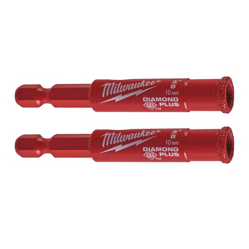 [4932479234] Wiertła ¼" do wiercenia na mokro / sucho Diamond MAX™  Milwaukee | 10 mm ¼" Hex - Twinpack