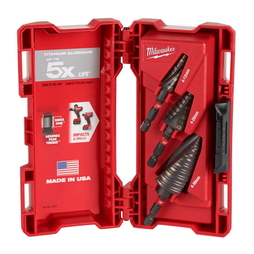 [48899266] Zestaw wierteł stopniowych Milwaukee | ShW step drill set (3pc)