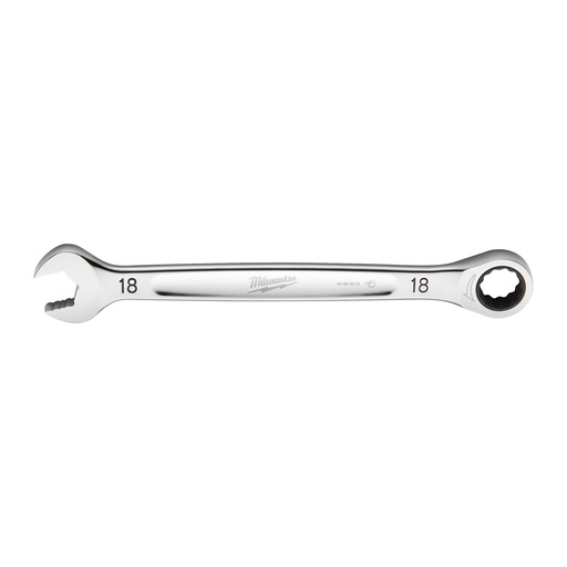 [4932471511] Klucze płasko-oczkowe z grzechotką MAX BITE™ Milwaukee | Maxbite Ratcheting Metric Combination Spanner 18mm - 1pc