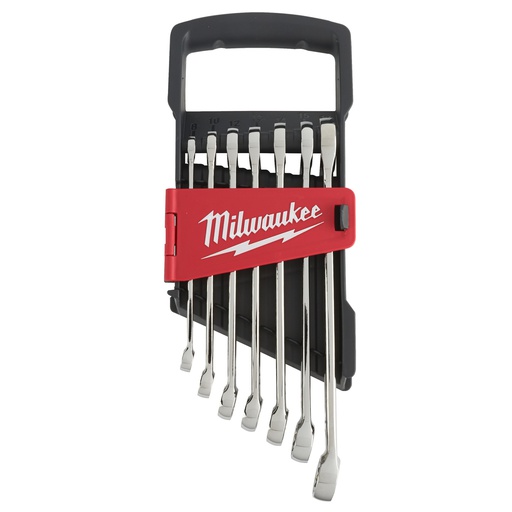 [4932464257] Zestawy kluczy płasko-oczkowych MAX BITE™ Milwaukee | 7 pc Maxbite Metric Comb. Spanner Set – 1pc