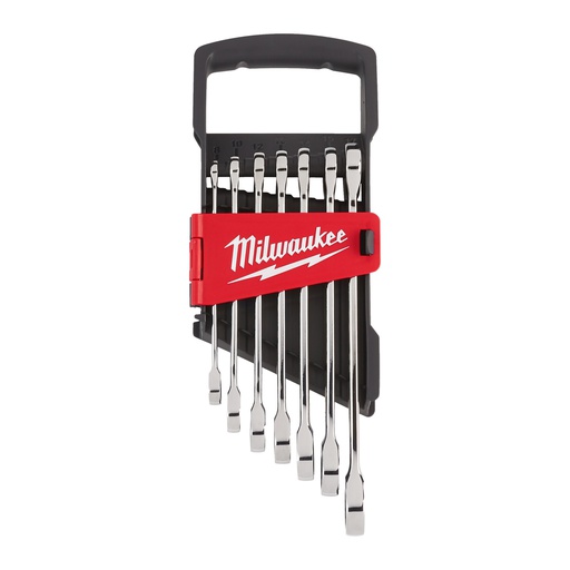 [4932464993] Zestawy kluczy płasko-oczkowych z grzechotką MAX BITE™ Milwaukee | 7 pc Maxbite Ratchet Metric Combination Spanner Set - 1 pc