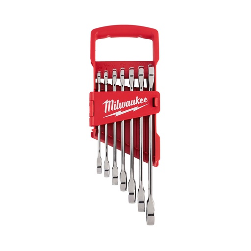 [4932464995] Zestawy kluczy płasko-oczkowych z grzechotką MAX BITE™ Milwaukee | 7 pc Maxbite Ratchet Imperial Combination Spanner Set - 1 pc