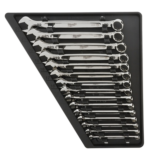 [4932464258] Zestawy kluczy płasko-oczkowych MAX BITE™ Milwaukee | 15 pc Maxbite Metric Comb. Spanner Set – 1pc