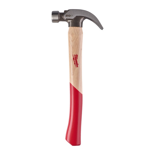 [4932478660] Młotek ciesielski z trzonkiem z drewna hikorowego, pazur zakrzywiony Milwaukee | Hickory Curved Claw Hammer 20oz / 570g