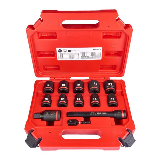 [4932480456] Zestaw nasadek udarowch SHOCKWAVE™ IMPACT DUTY STD ½"  Milwaukee | 1/2" impact socket set STD-13pc