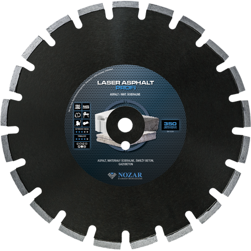 [PL6700606] Tarcza diamentowa Nozar Laser Asphalt Profi 350x25,4 mm