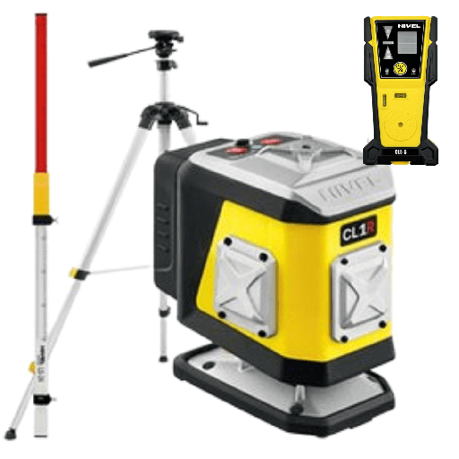 [CL1R-zestaw-2] ZESTAW Laser krzyżowy Nivel System CL1R czerwony + statyw SJJM1EX  + odbiornik CLS-5 + tyczka LS24
